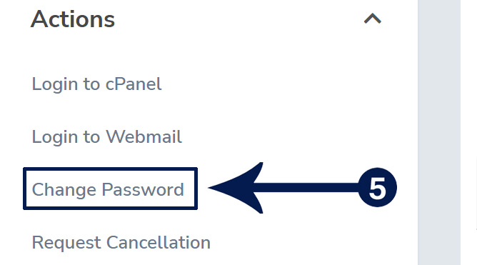 change your cPanel password from the Client Area