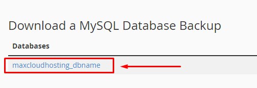 Download MySQL Database From cPanel